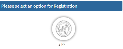 Screenshot of the SSO Registration page with Govt. Employee tab selected showing the SIPF option.