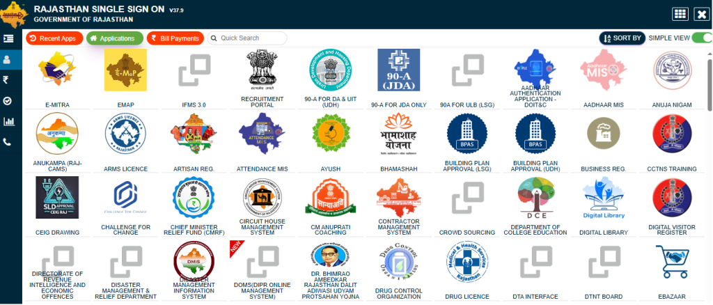 digital sso id rajasthan home page